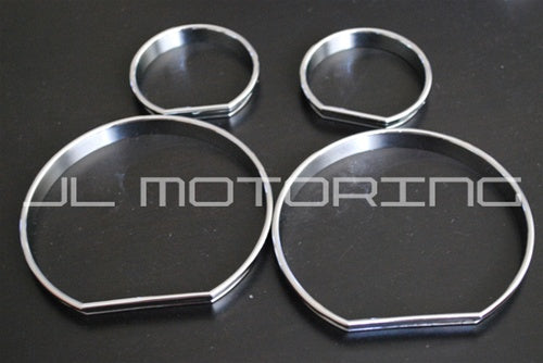 BMW E46 M3 STYLE Chrome Cluster Gauge Dial Rings - E46 - JL Motoring