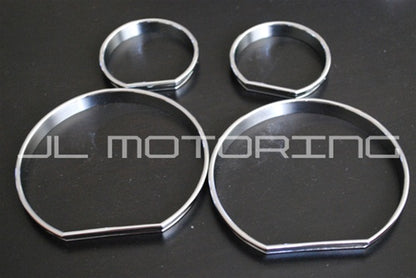 BMW E46 M3 STYLE Chrome Cluster Gauge Dial Rings - E46 - JL Motoring