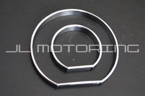 BMW E46 M3 STYLE Chrome Cluster Gauge Dial Rings - E46 - JL Motoring