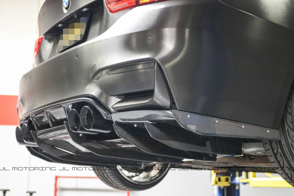 BMW F80 F82 F83 M3 M4 Varis Style Carbon Fiber Rear Diffuser