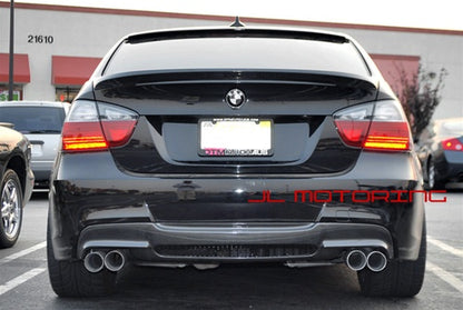 BMW E90 E91 3 Series 328 335 M Sport Carbon Fiber Rear Diffuser - JL Motoring