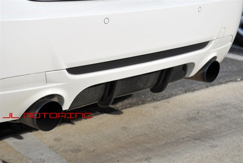 BMW E92 335is M Tech Carbon Fiber Rear Diffuser Cover - JL Motoring