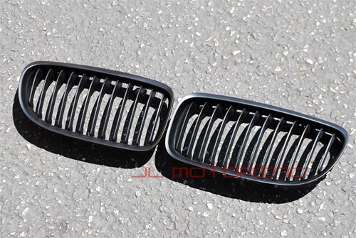 BMW Matte Black Front Grilles - E82 E88 1 Series Coupe Convertible - JL Motoring
