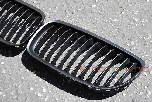 BMW Matte Black Front Grilles - E82 E88 1 Series Coupe Convertible - JL Motoring