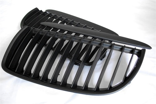 BMW Matte Black Front Grilles - E90 E91 3 Series - JL Motoring