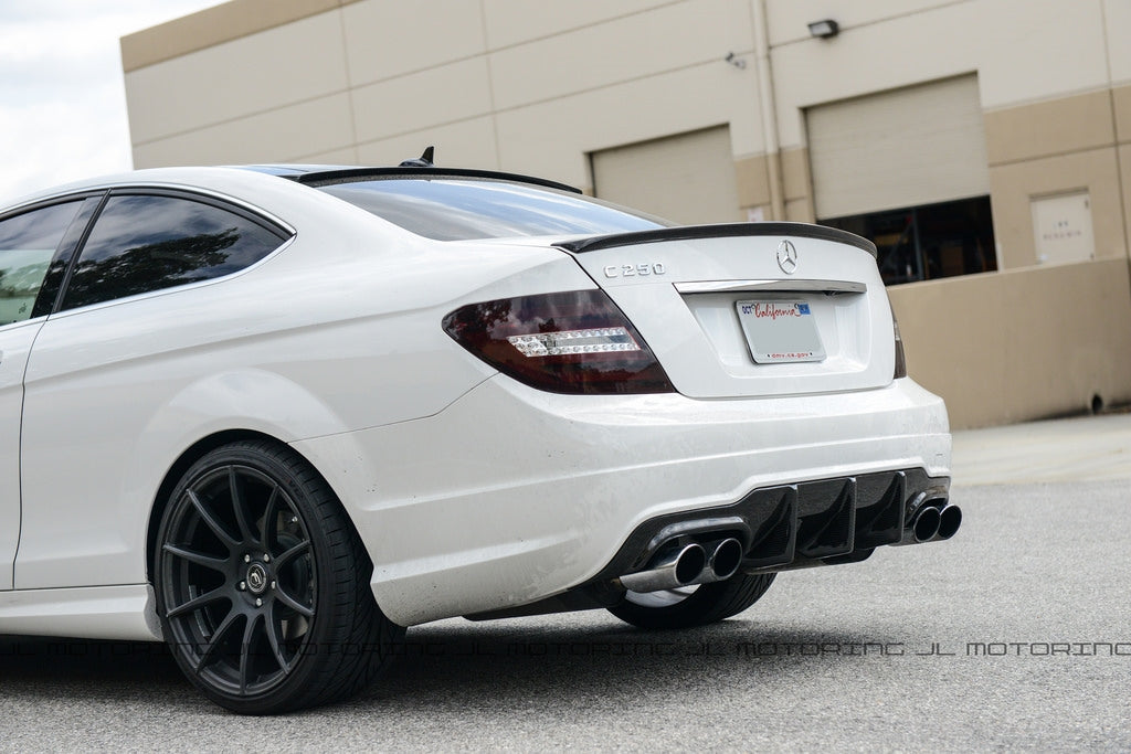 Mercedes Benz W204 C63 2012+ Big Fins Carbon Fiber Rear Diffuser