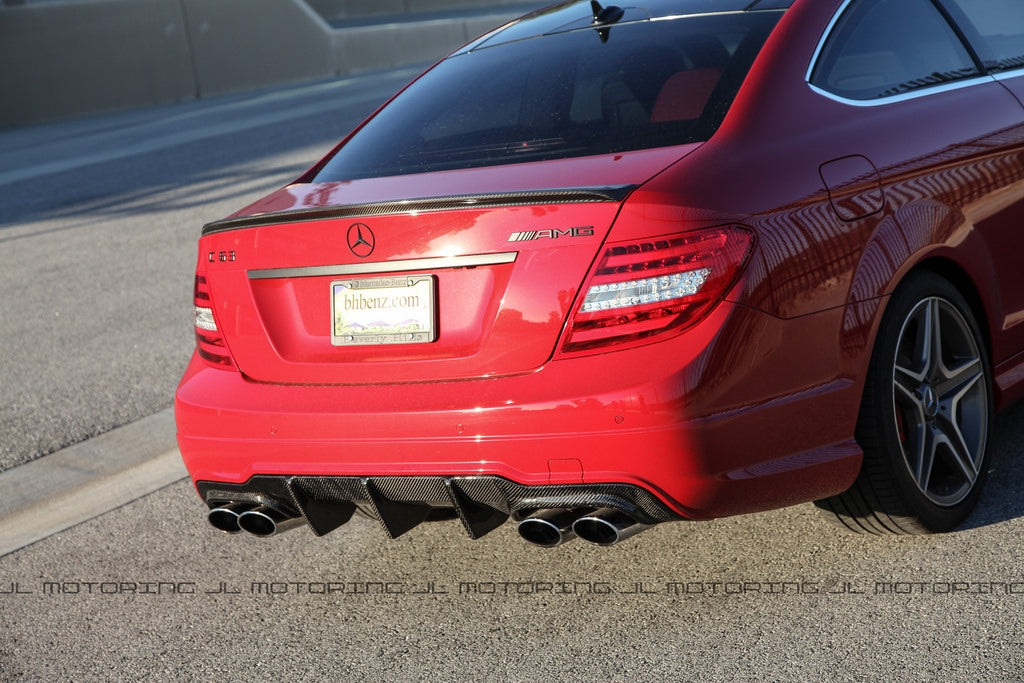 Mercedes Benz W204 C63 2012+ Big Fins Carbon Fiber Rear Diffuser