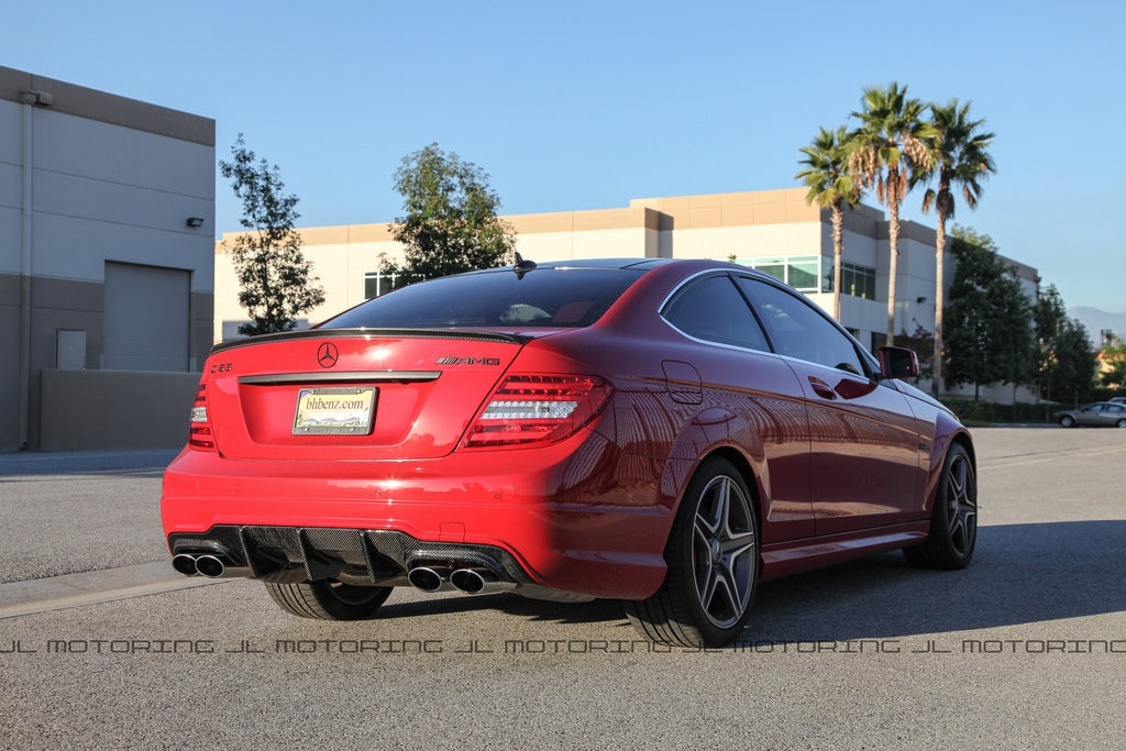 Mercedes Benz W204 C63 2012+ Big Fins Carbon Fiber Rear Diffuser