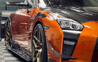 Nissan R35 GTR Carbon Fiber Front Bumper Canards